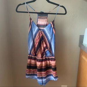 Peach and blue romper